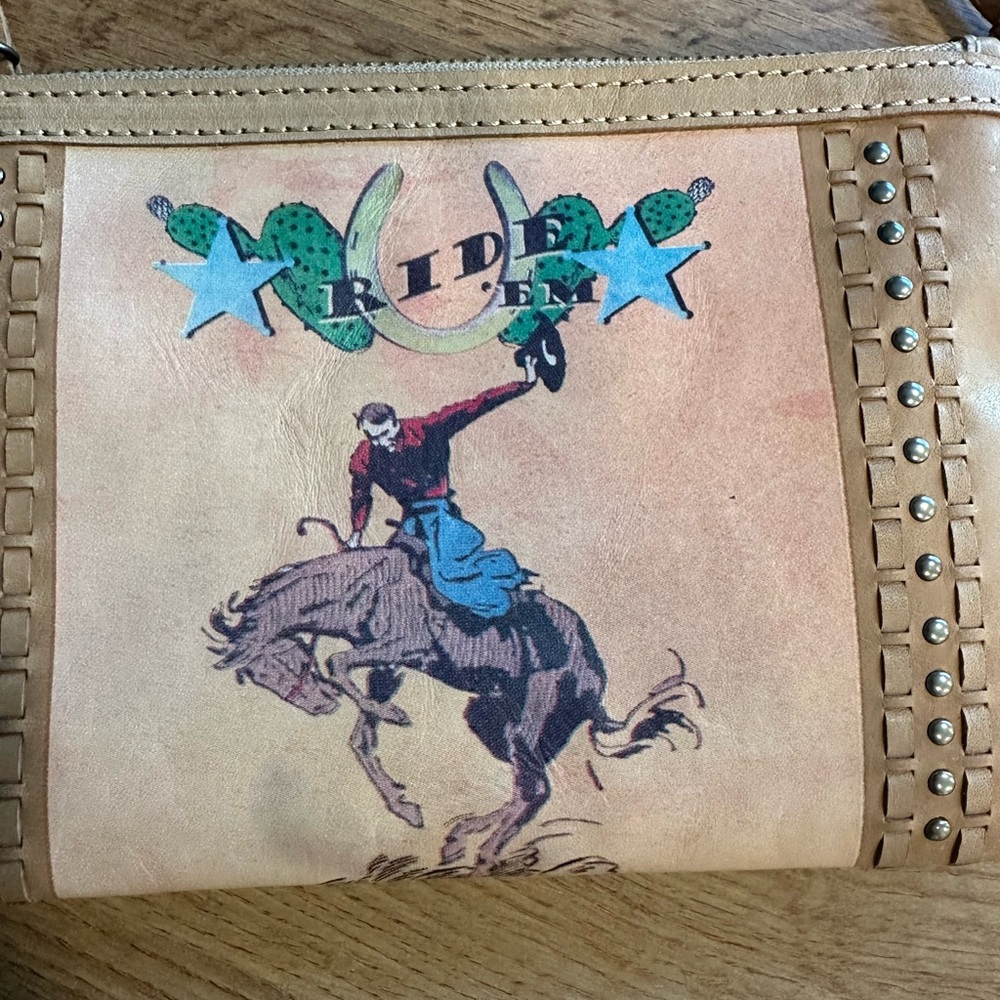 Montana West Rodeo Tan Leather Fringe Shoulder Bag - Picture 3 of 10